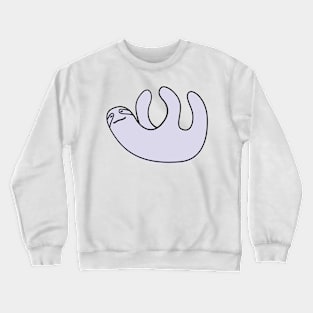 Cute Silly Simple Minimalist Pastel Purple Sloth Small Icon Crewneck Sweatshirt